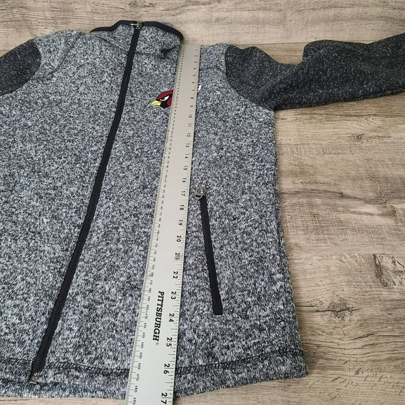 GIII Apparel AZ Cardinals Full Zip Womens SM Black Heather Gray Knit Zip Pockets - Picture 7 of 10